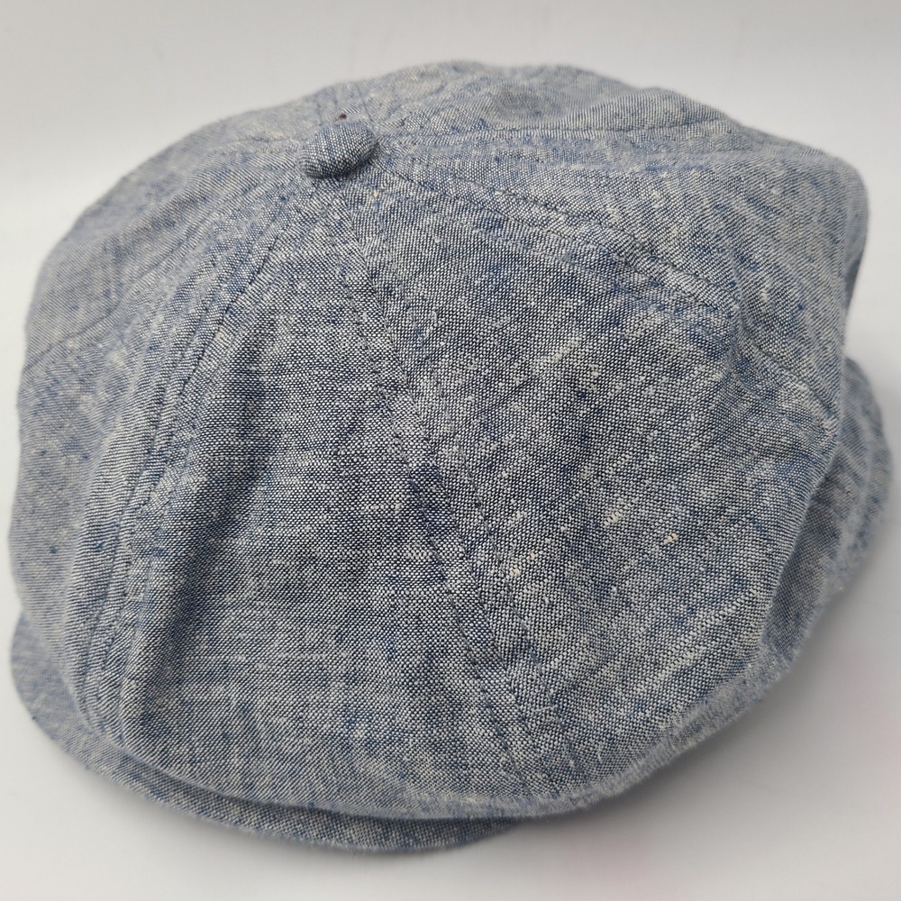 Duluth Trading Co Hat Fitted XL Blue Newsboy Flat Cap Cabbie Hemp Cotton Men